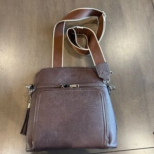 Faux Leather Handbag w/Wallet Organizer Crossbody/Shoulder Bag